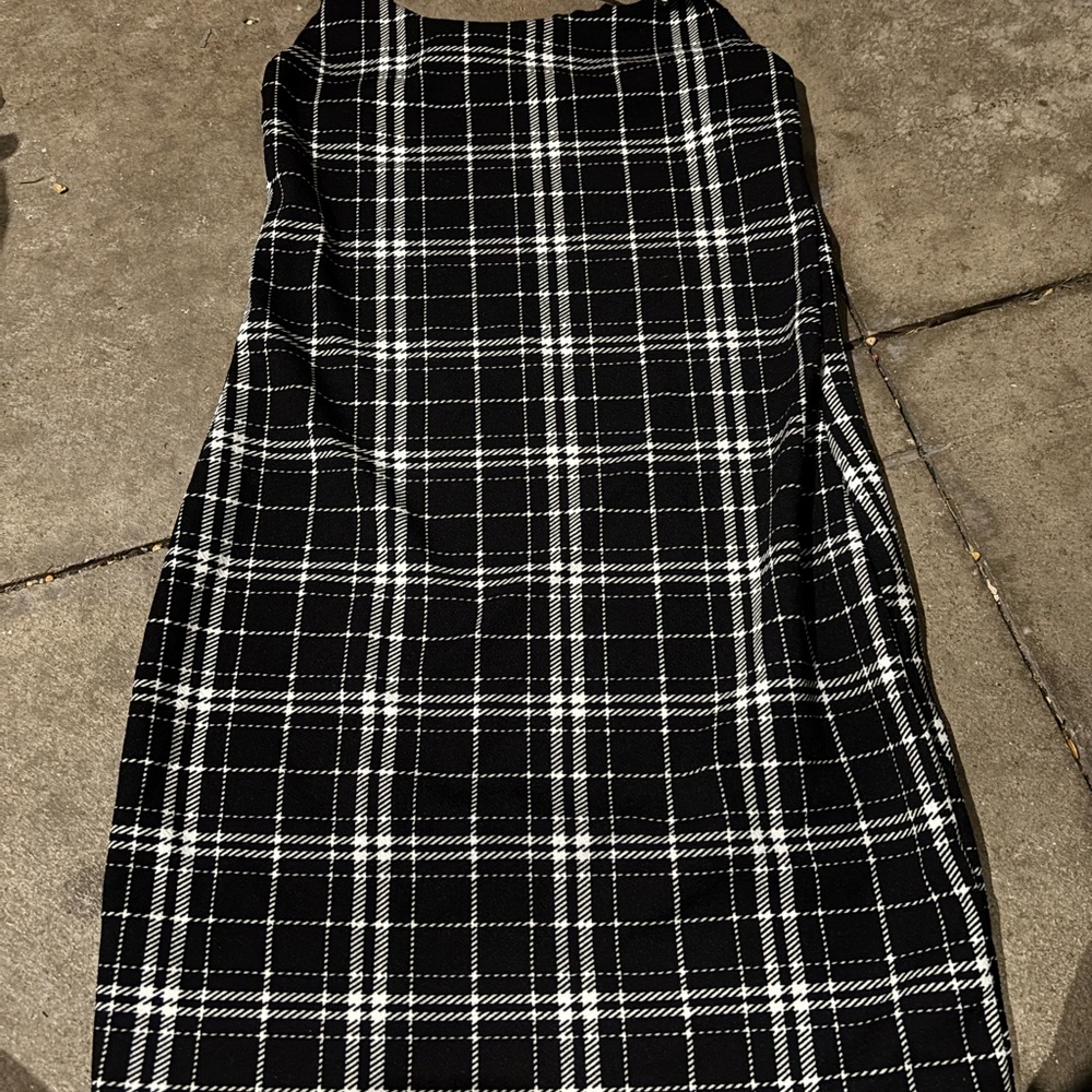 Black and White Plaid Dress